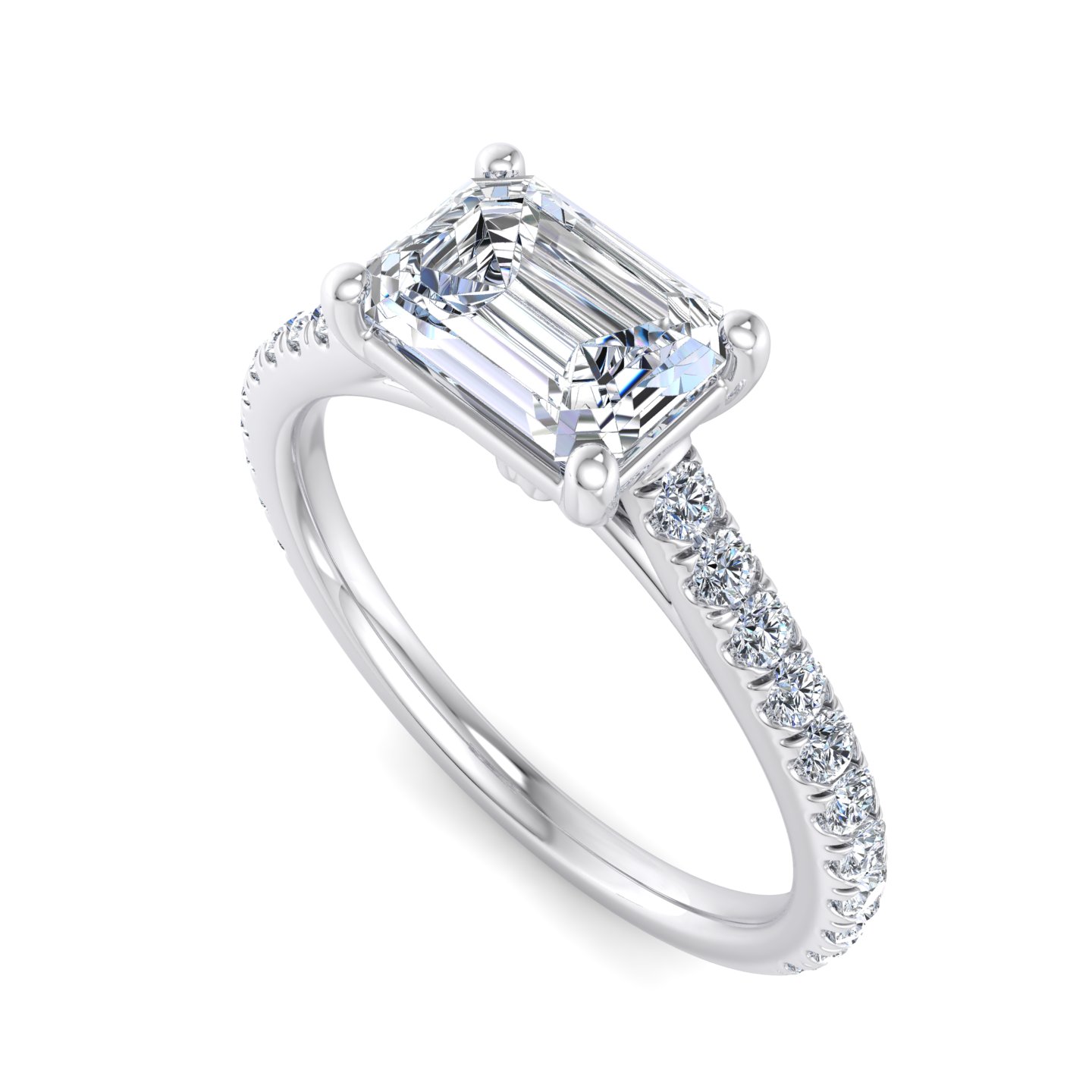 Sadie East West Pave Engagement Ring